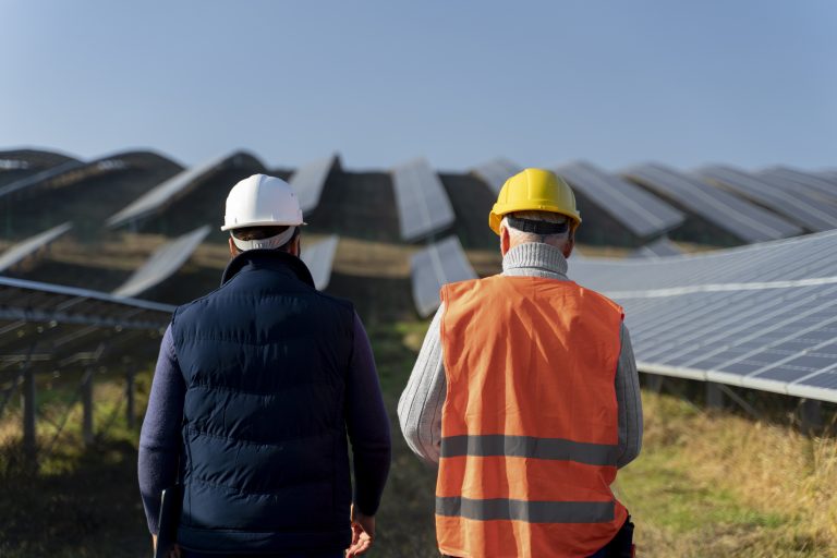 person-near-alternative-energy-plant